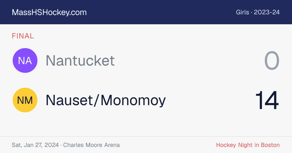 Nantucket at Nauset/Monomoy score card