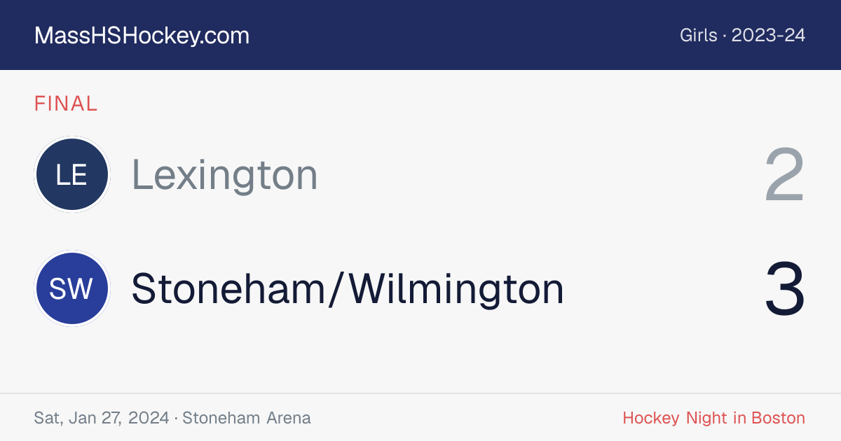 Lexington at Stoneham/Wilmington score card