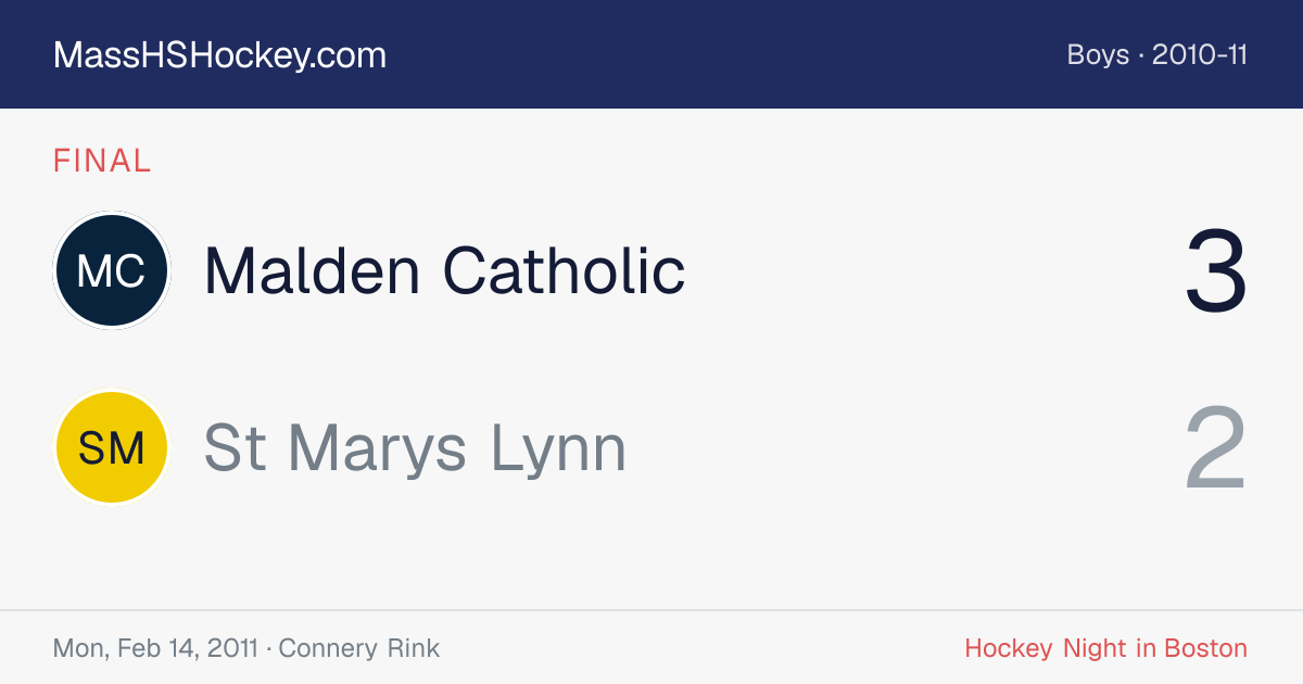 Malden Catholic at St Marys Lynn score card