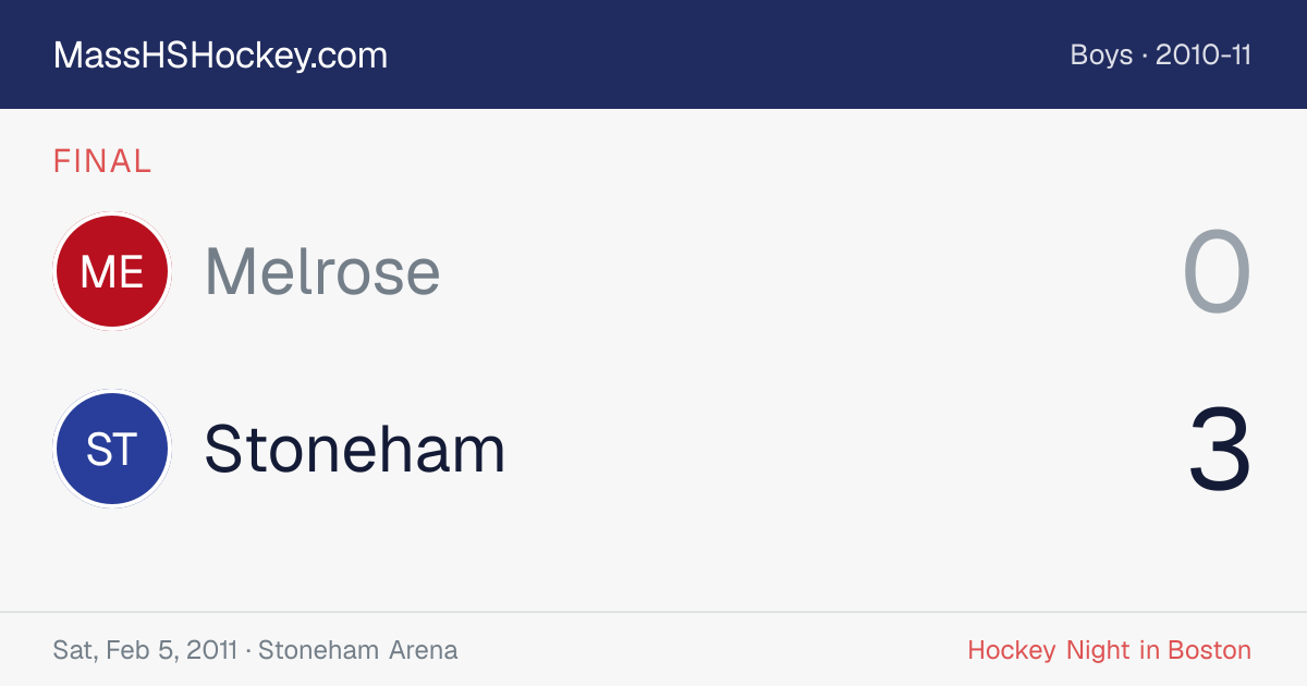 Melrose at Stoneham score card