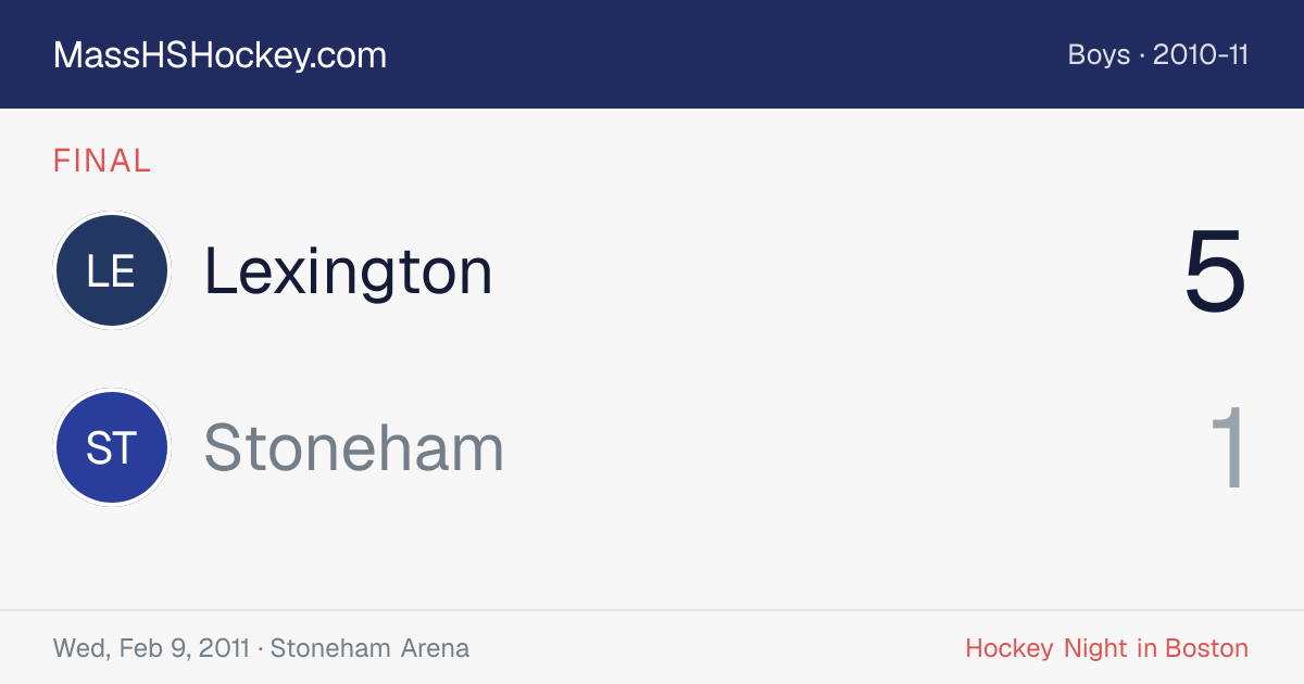 Lexington at Stoneham score card