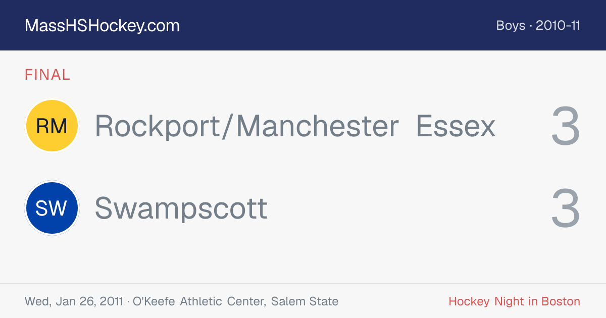 Rockport/Manchester Essex at Swampscott score card