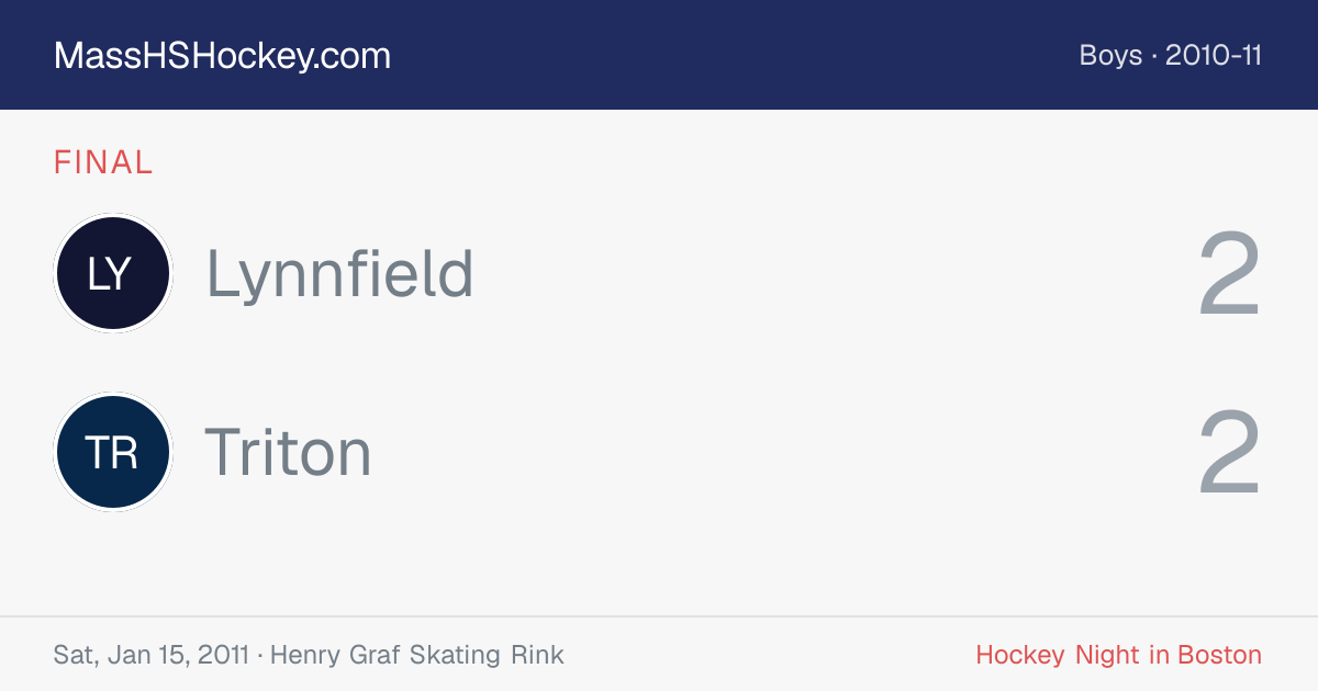 Lynnfield at Triton score card
