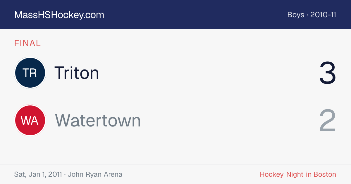 Triton at Watertown score card