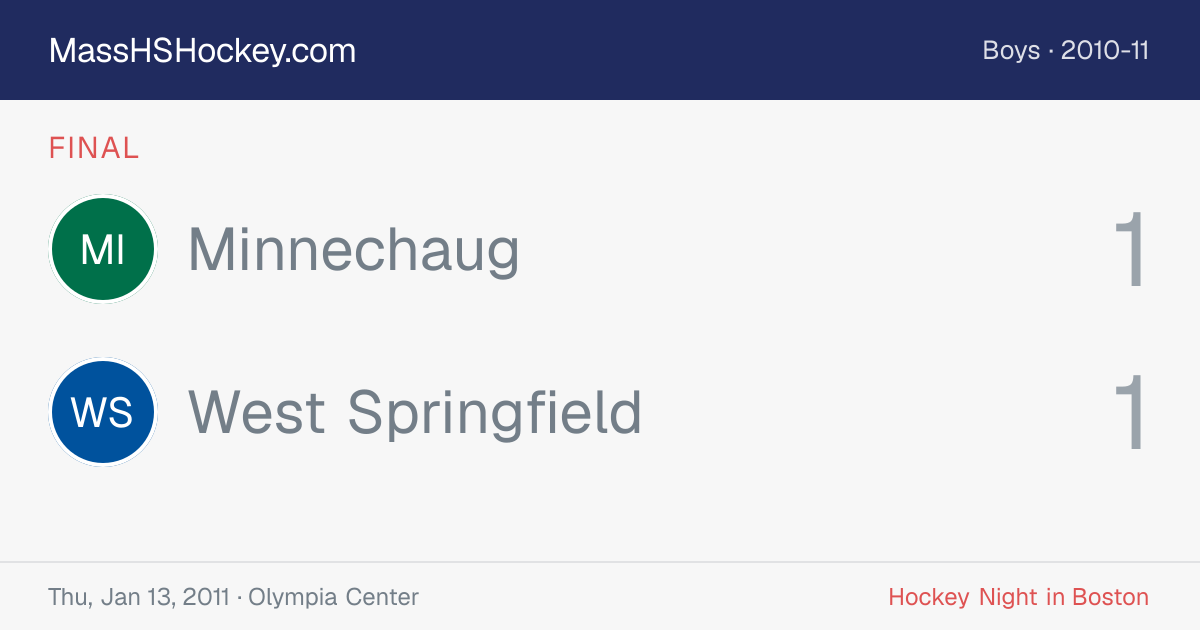 Minnechaug at West Springfield score card