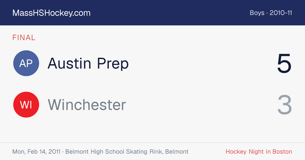 Austin Prep at Winchester score card