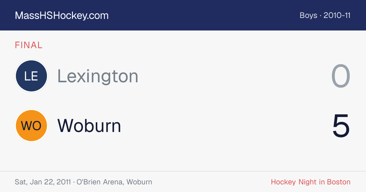Lexington at Woburn score card