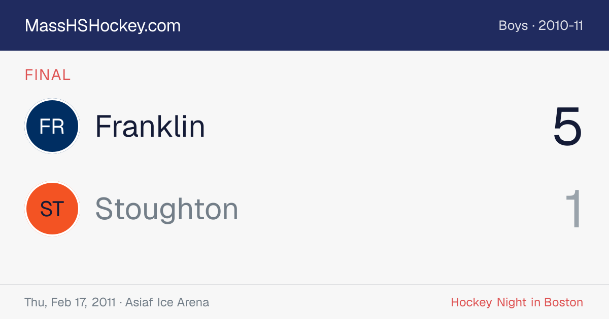 Franklin at Stoughton score card