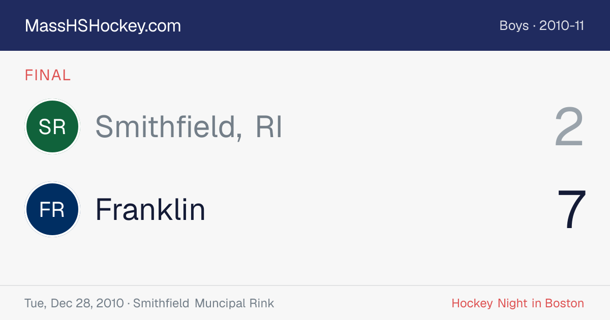 Smithfield, RI at Franklin score card