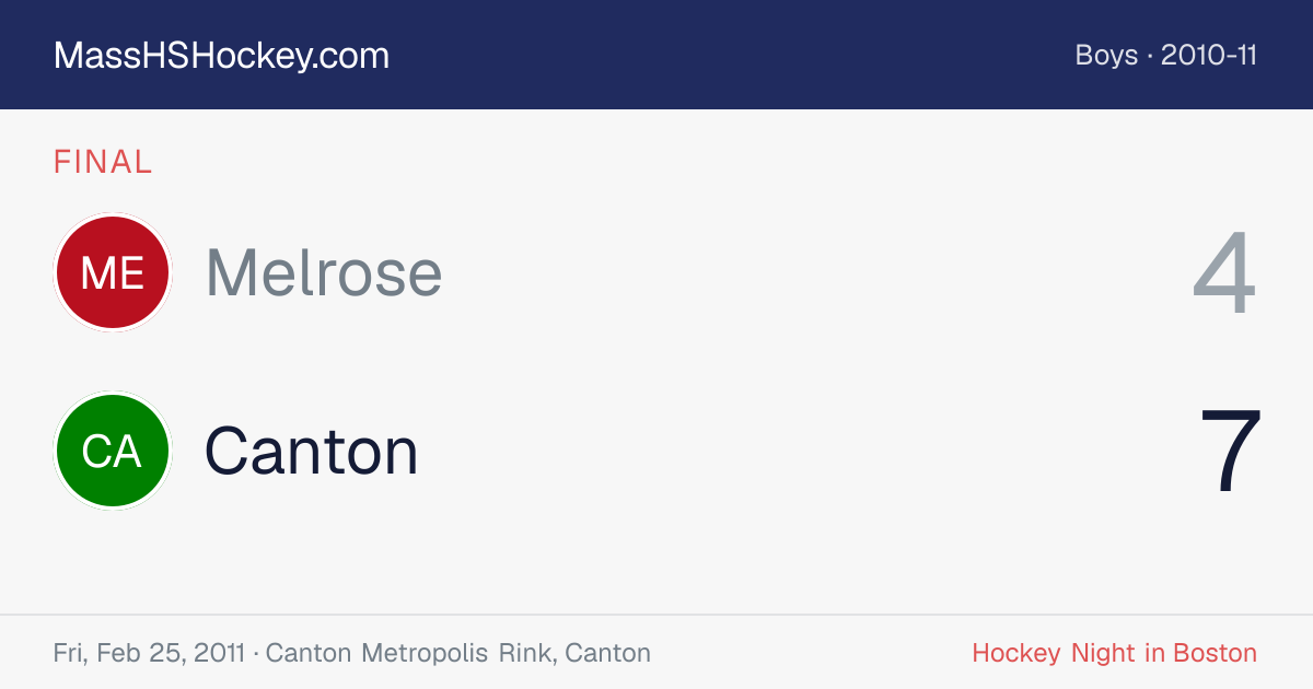 Melrose at Canton score card