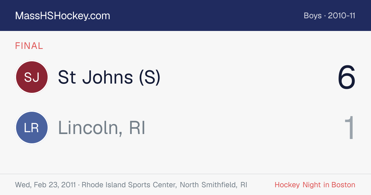 St Johns (S) at Lincoln, RI score card