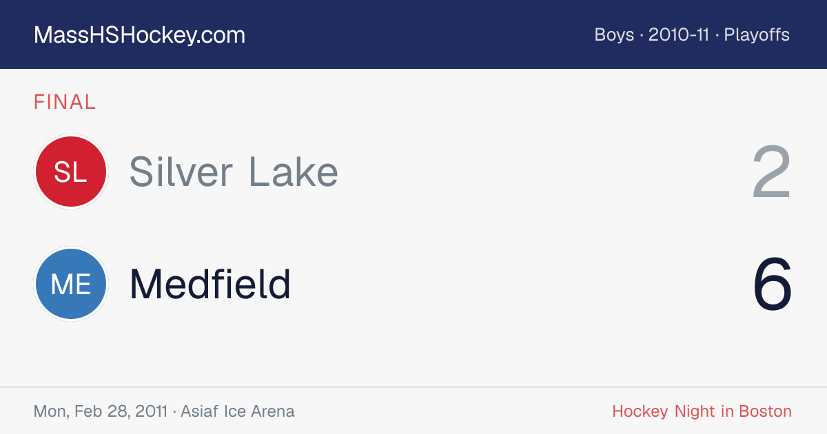 Silver Lake at Medfield score card