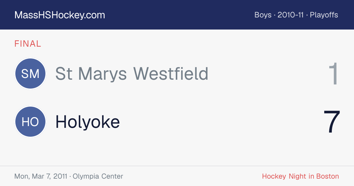 St Marys Westfield at Holyoke score card