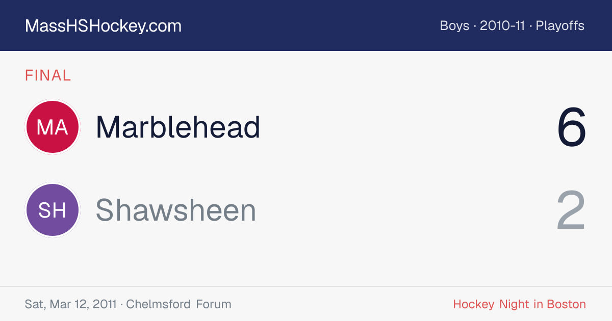 Marblehead at Shawsheen score card