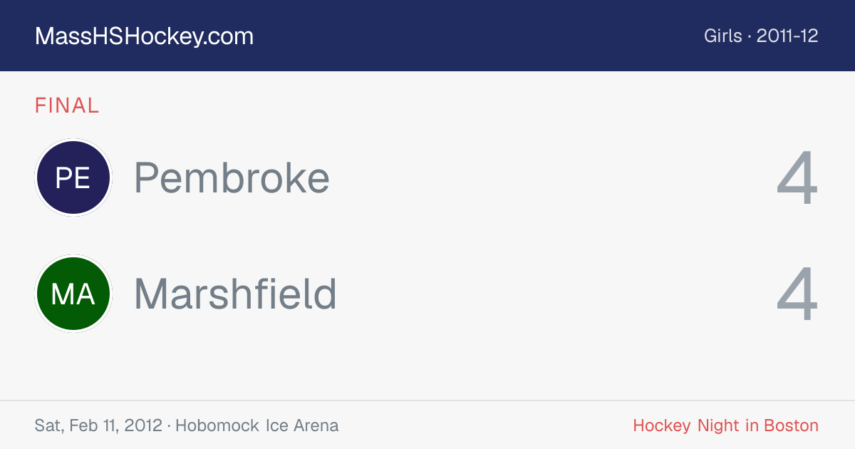 Pembroke at Marshfield score card