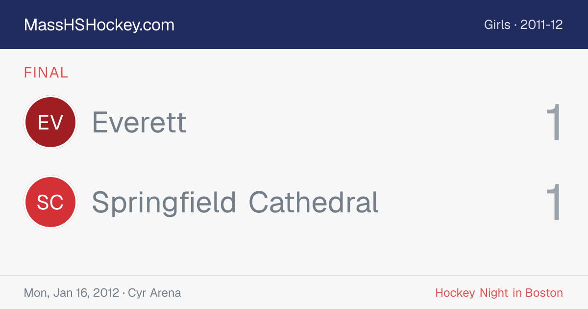 Everett at Springfield Cathedral score card