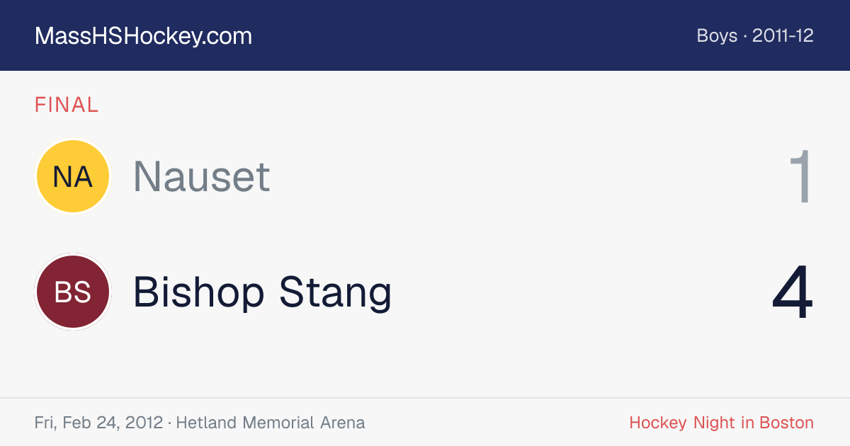 Nauset at Bishop Stang score card