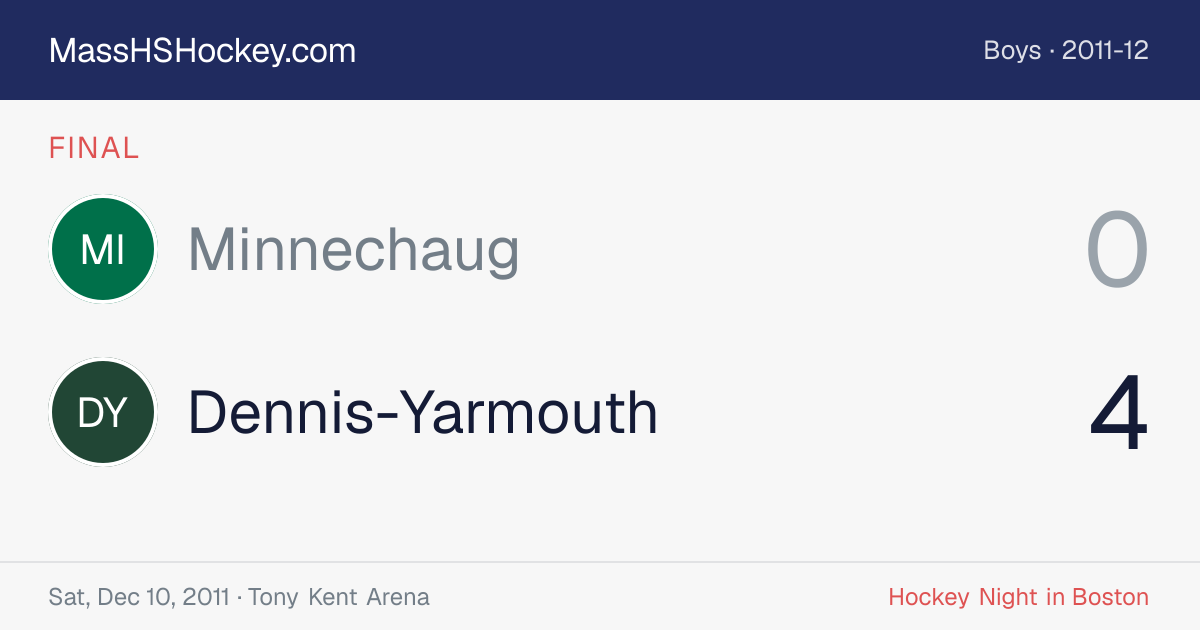 Minnechaug at Dennis-Yarmouth score card