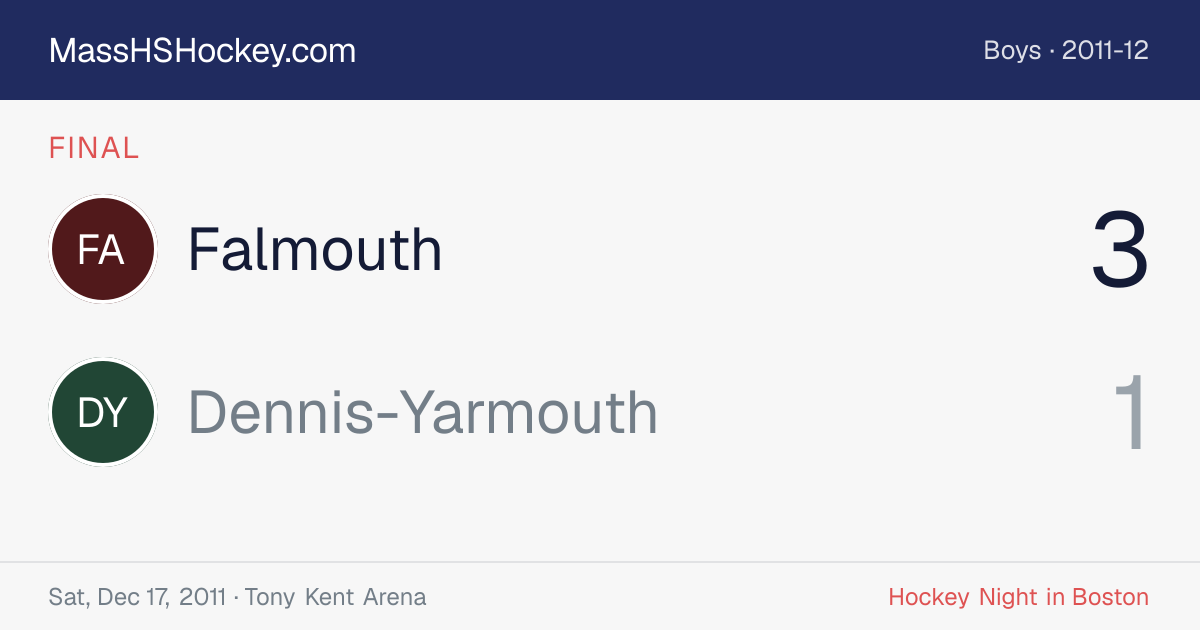Falmouth at Dennis-Yarmouth score card