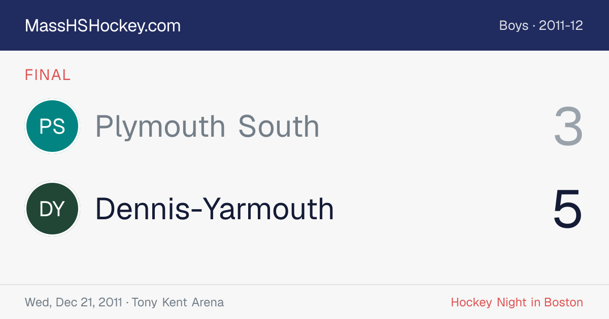 Plymouth South at Dennis-Yarmouth score card