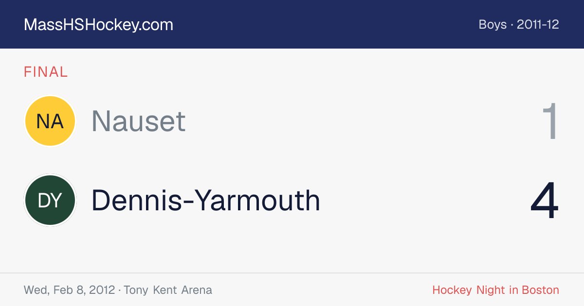 Nauset at Dennis-Yarmouth score card