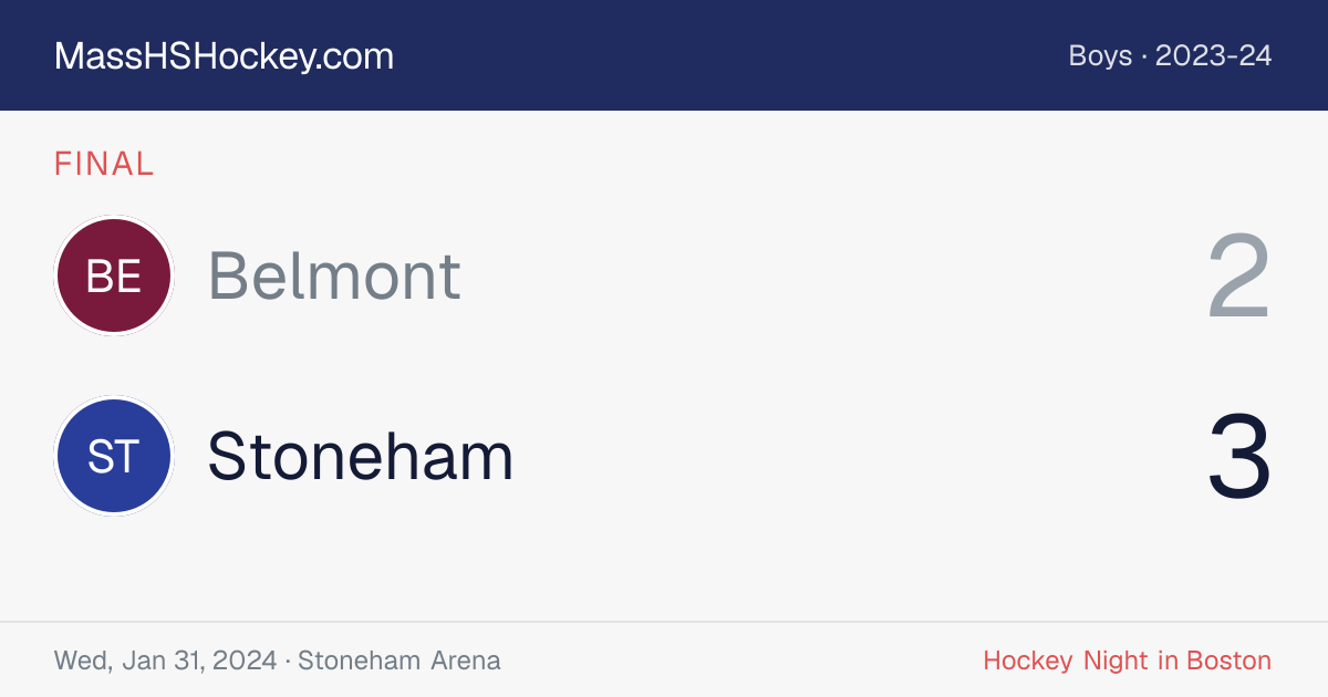 Belmont at Stoneham score card
