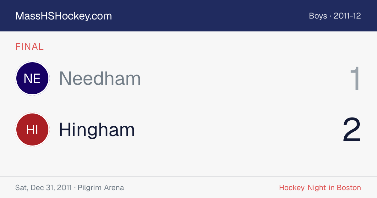Needham at Hingham score card