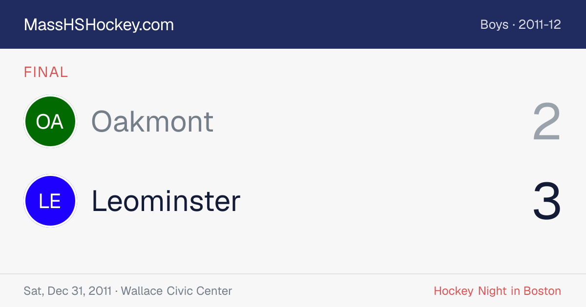 Oakmont at Leominster score card