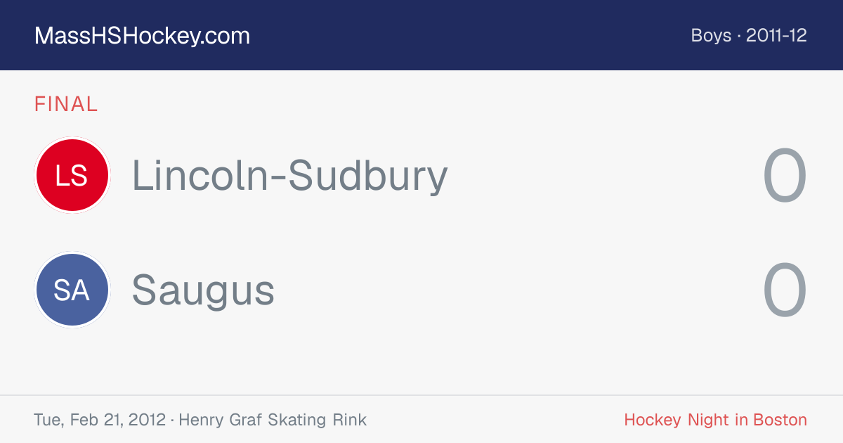 Lincoln-Sudbury at Saugus score card
