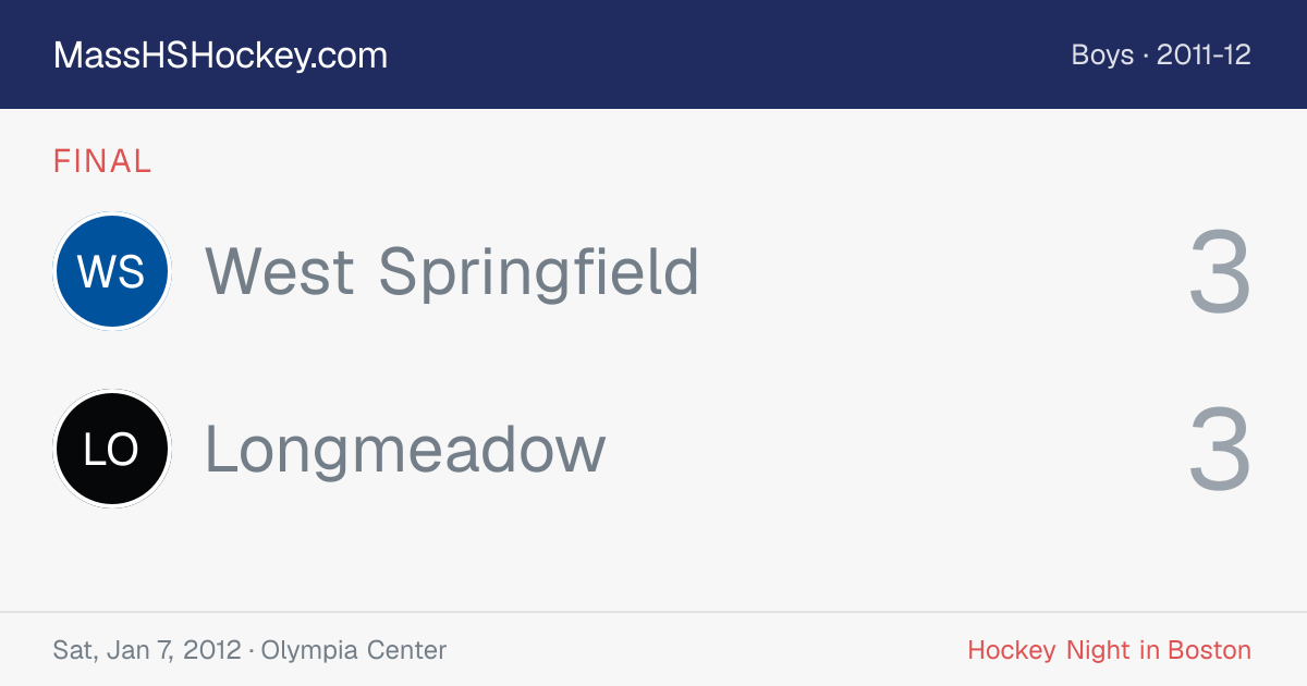 West Springfield at Longmeadow score card