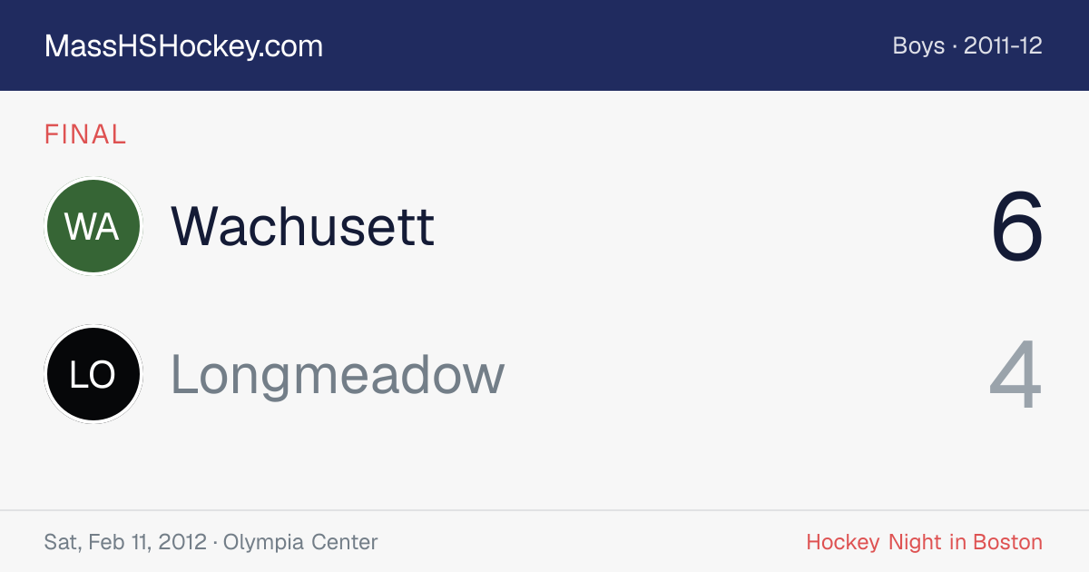 Wachusett at Longmeadow score card