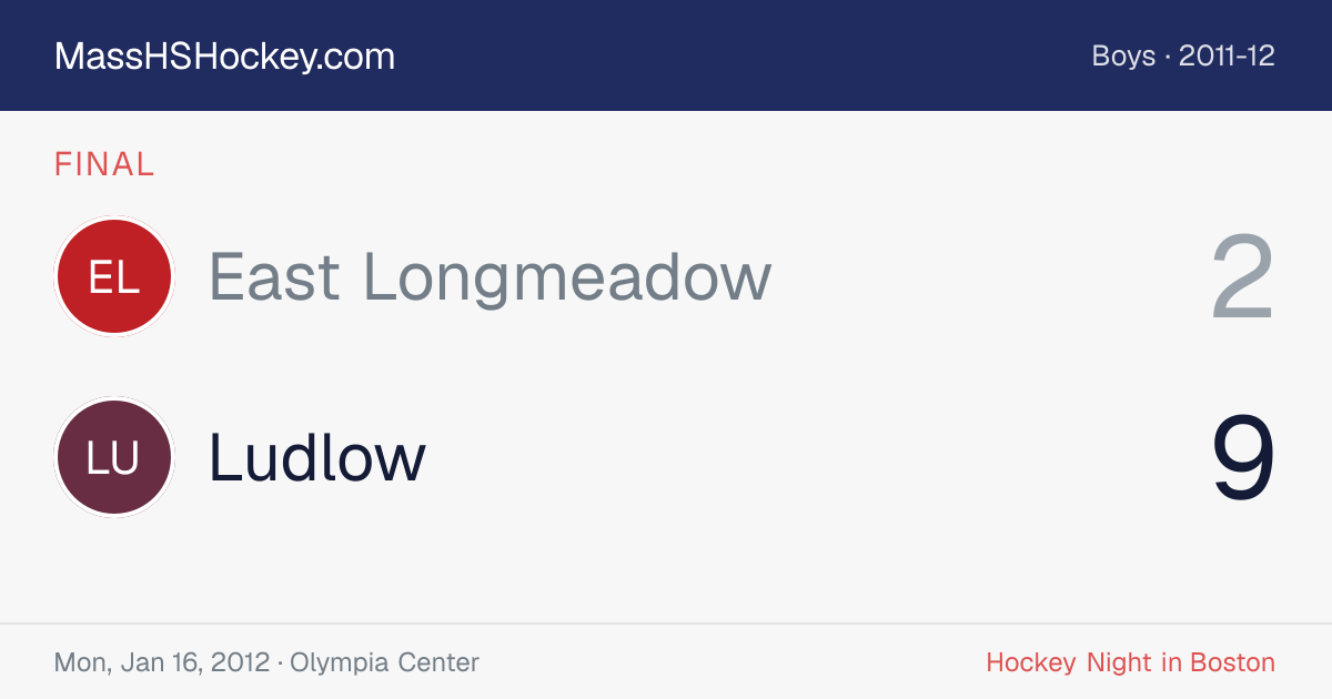 East Longmeadow at Ludlow score card