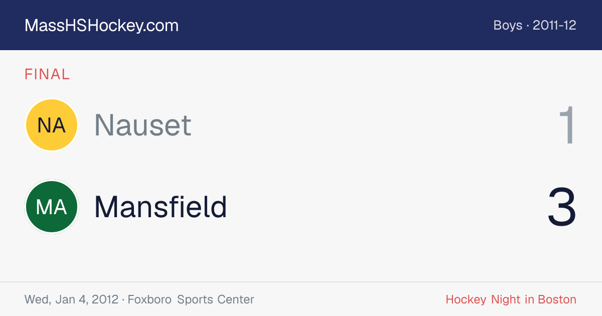 Nauset at Mansfield score card