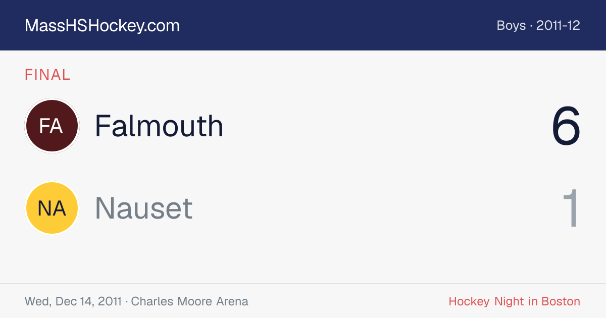 Falmouth at Nauset score card