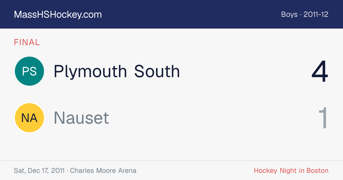 Plymouth South at Nauset score card