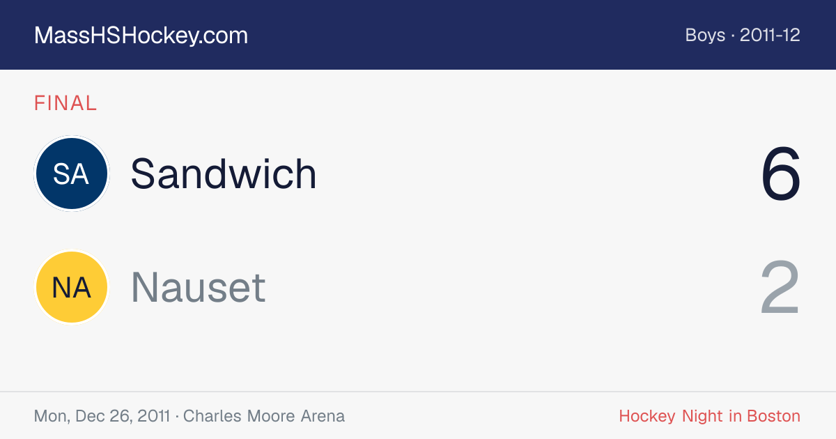 Sandwich at Nauset score card