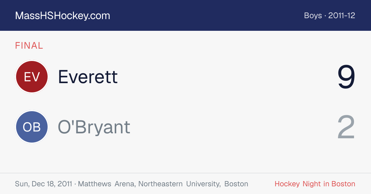 Everett at O'Bryant score card