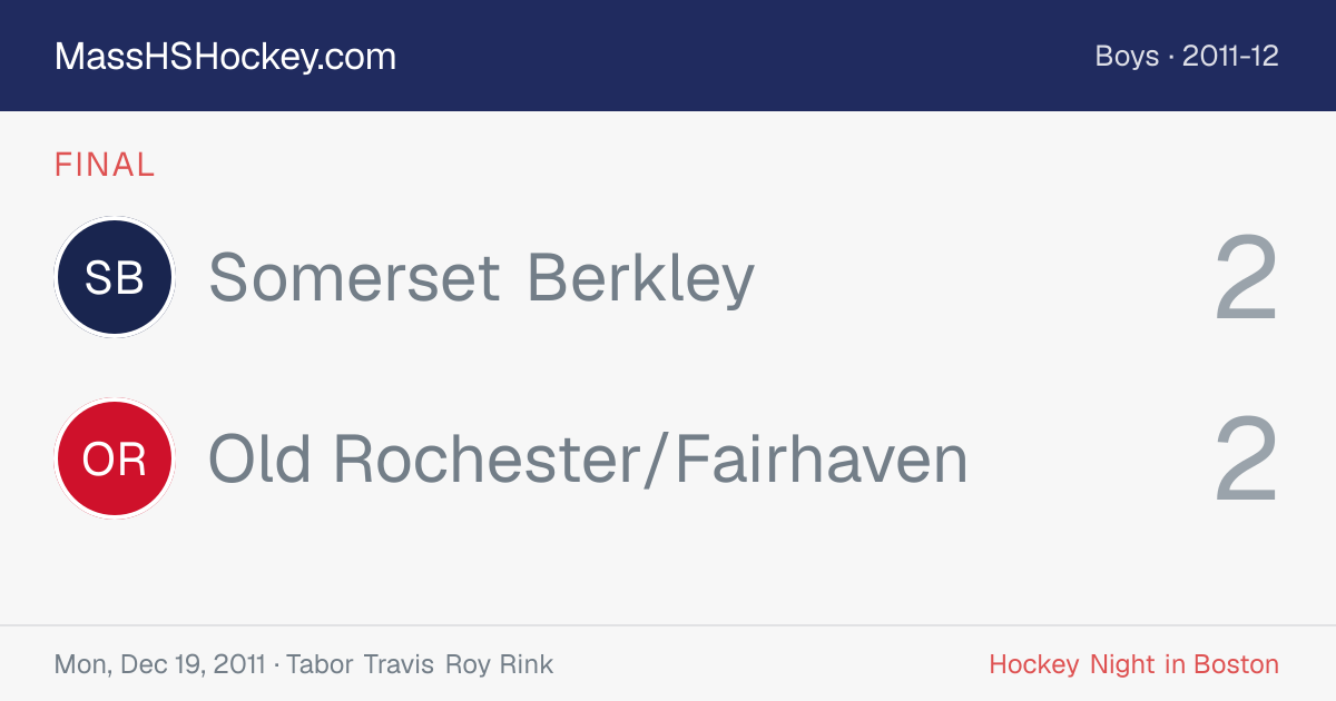 Somerset Berkley at Old Rochester/Fairhaven score card
