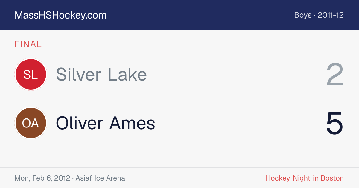 Silver Lake at Oliver Ames score card
