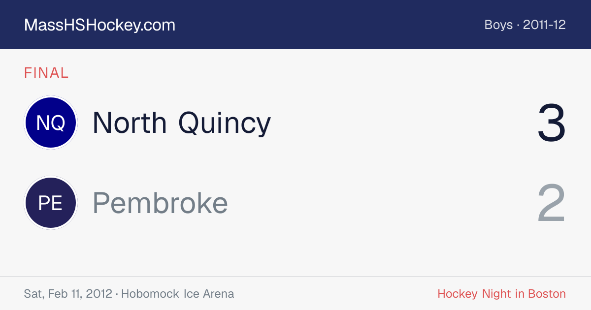 North Quincy at Pembroke score card