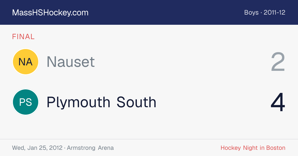 Nauset at Plymouth South score card