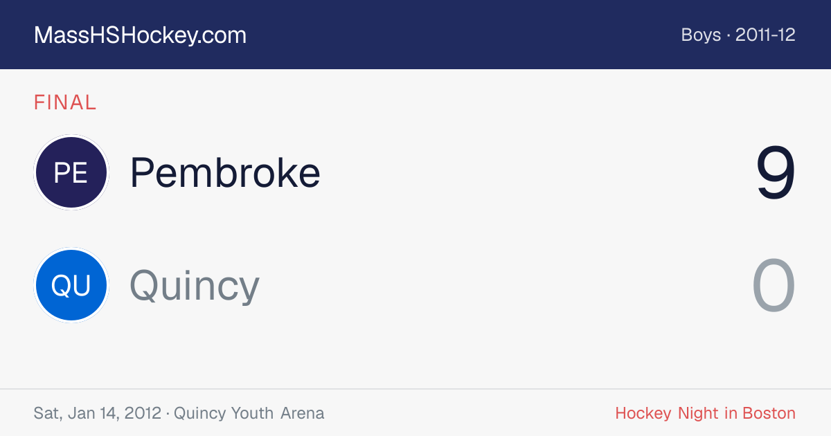 Pembroke at Quincy score card