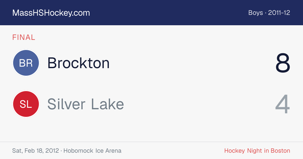 Brockton at Silver Lake score card