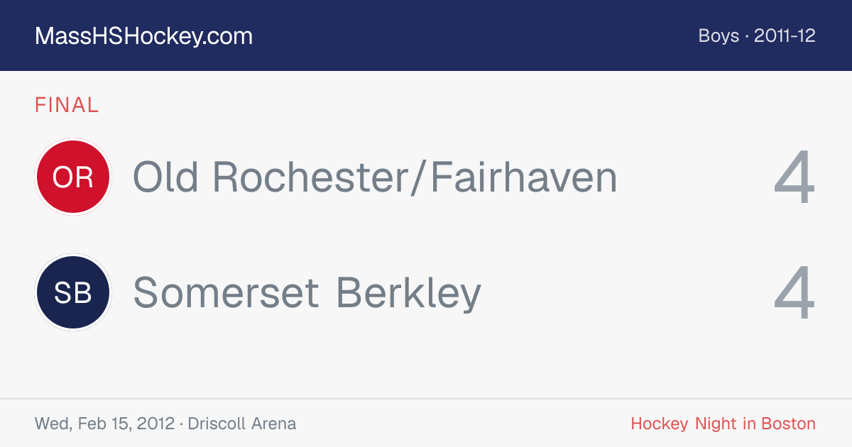Old Rochester/Fairhaven at Somerset Berkley score card