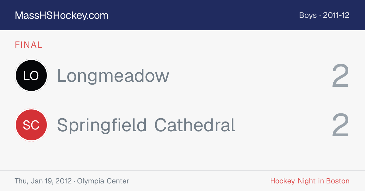 Longmeadow at Springfield Cathedral score card