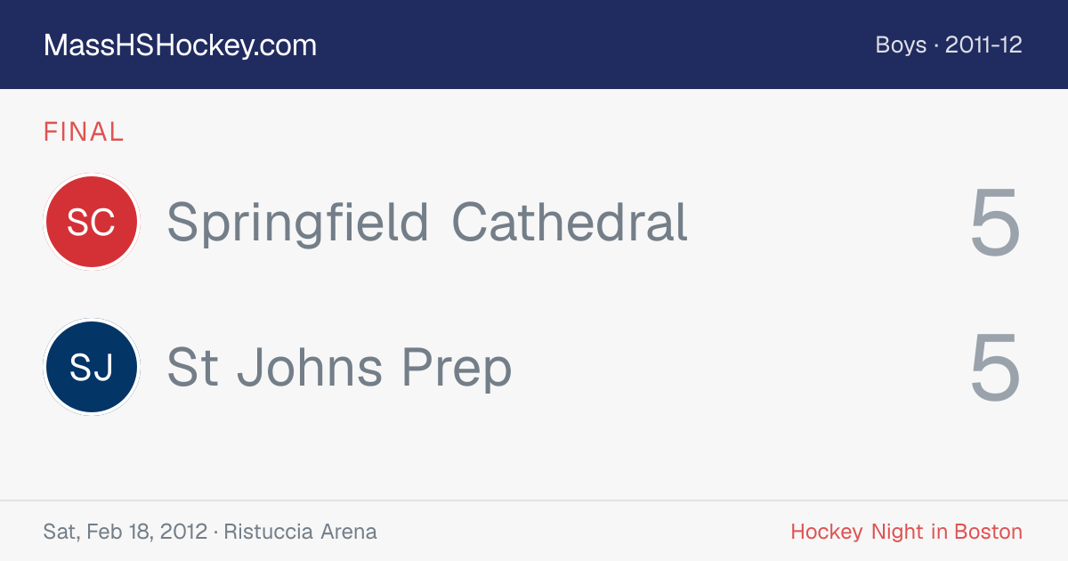 Springfield Cathedral at St Johns Prep score card