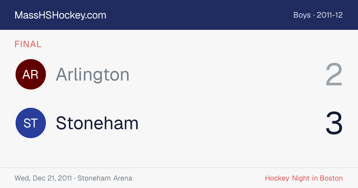 Arlington at Stoneham score card