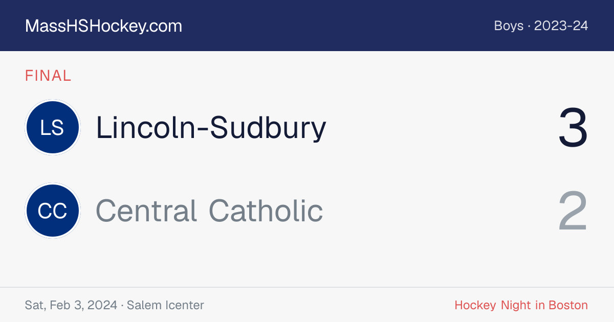 Lincoln-Sudbury at Central Catholic score card
