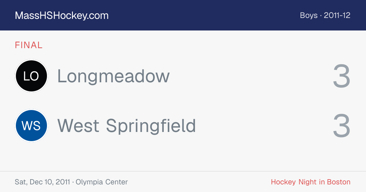 Longmeadow at West Springfield score card