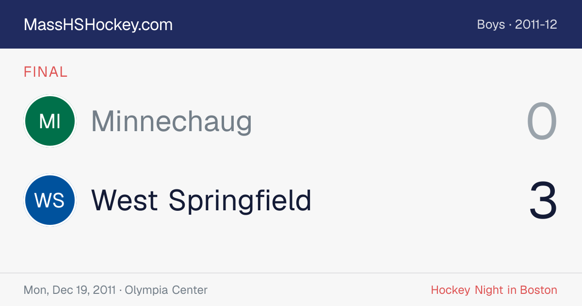 Minnechaug at West Springfield score card